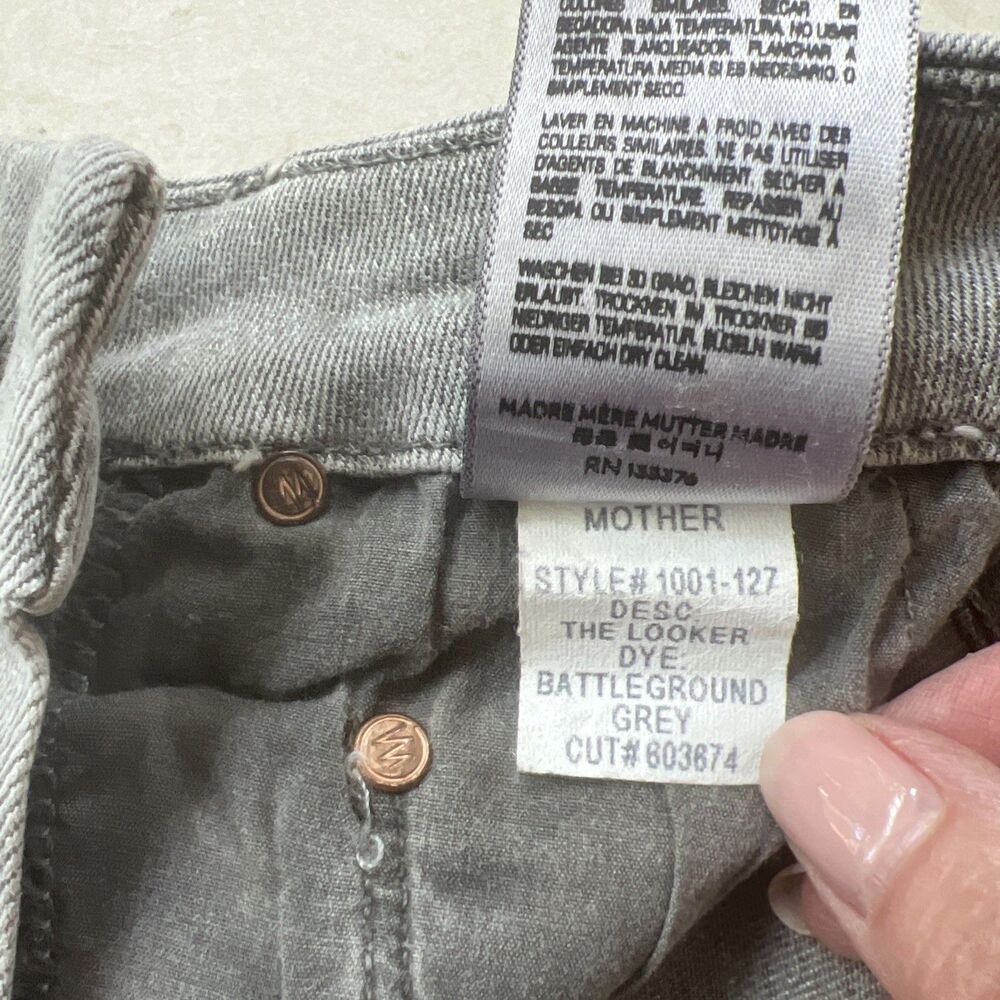 MOTHER Jeans The Looker Pop! Jeans Women's Size 24x31 Battleground Gray Skinny - Picture 6 of 9